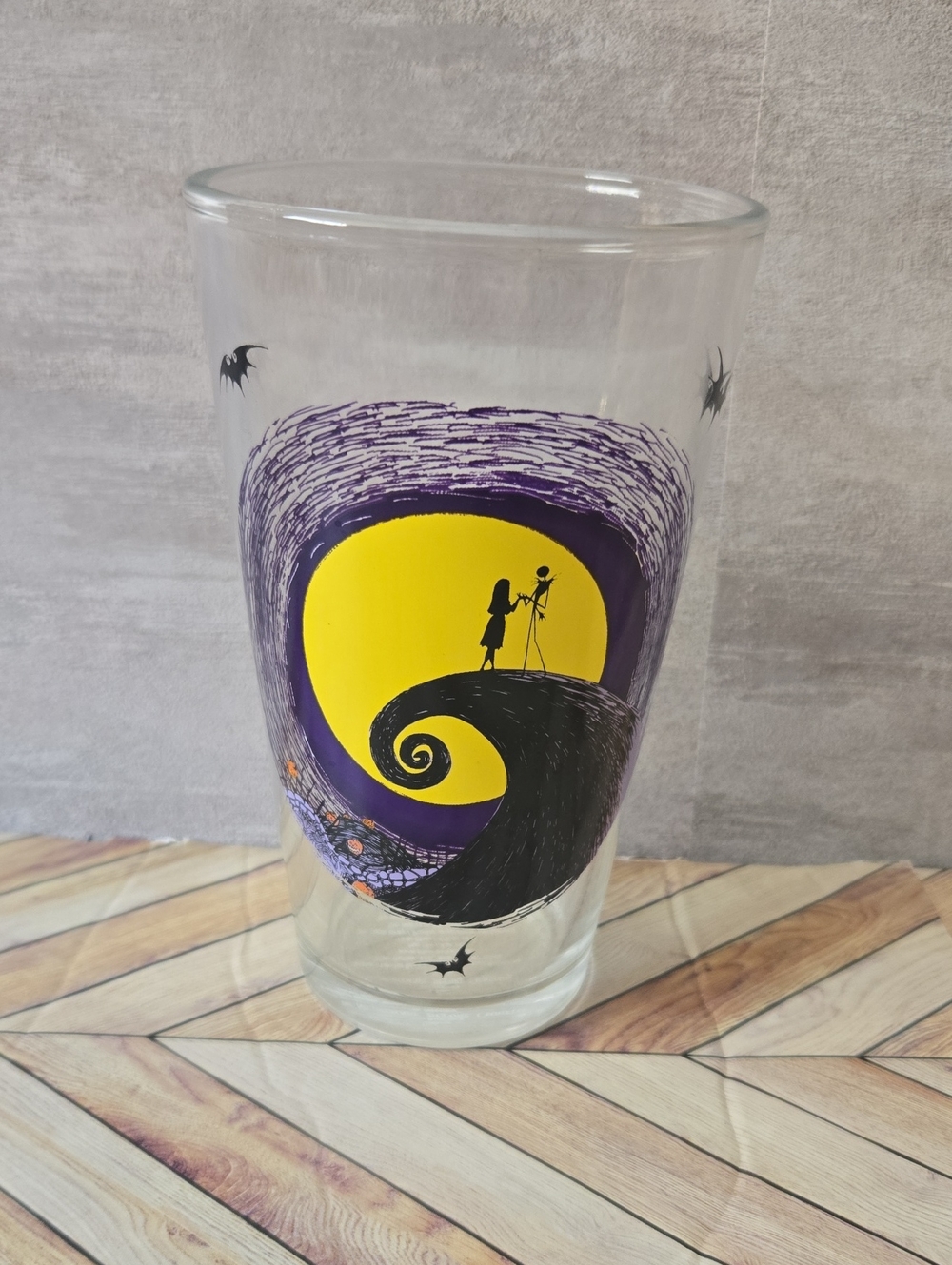 Disney The Nightmare Before Christmas 16oz Pint Glass Jack And Sally Tumbler
